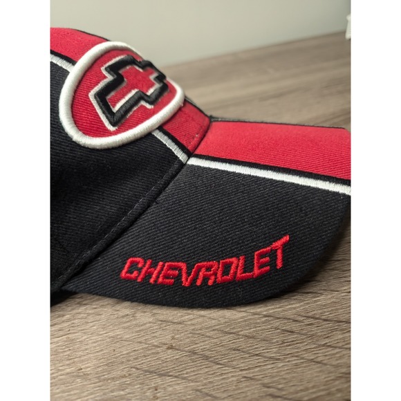 Chevrolet Hat Cap Black Red Adjustable Steve & Barrys Bowtie Logo Racing - Picture 3 of 7